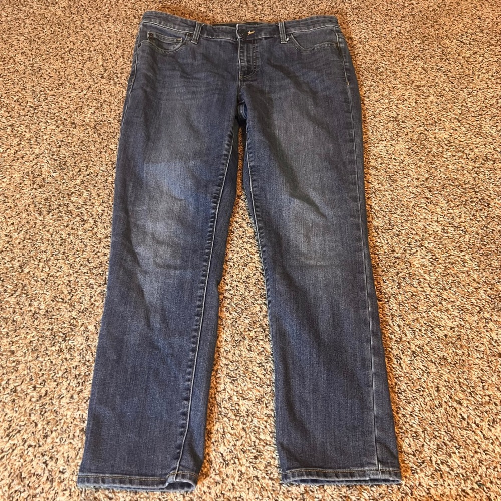 Gap Womens Size 10 30R Mid Rise Straight Leg Dark Wash Jeans Casual Everyday